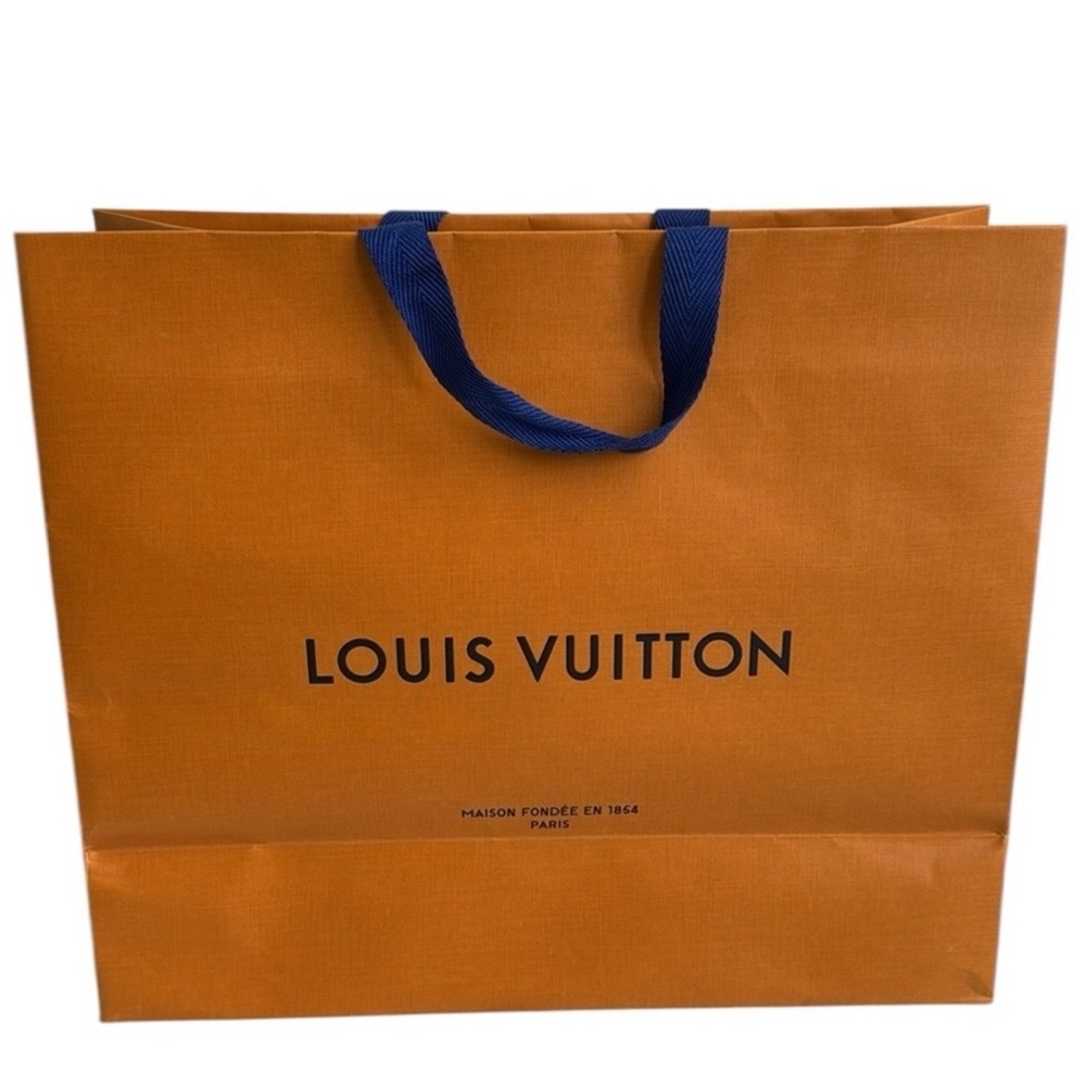 Louis Vuitton Tangerine gift bag with Navy Handles